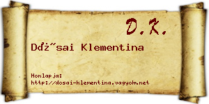 Dósai Klementina névjegykártya